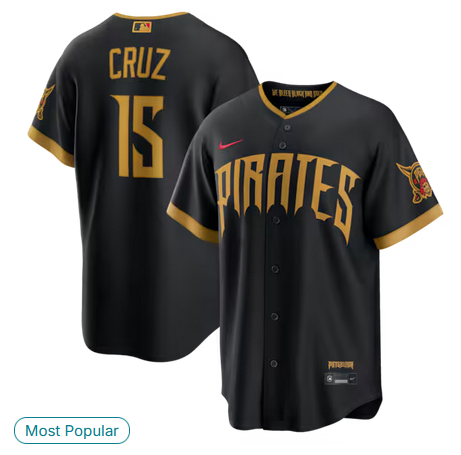 Men Pittsburgh Pirates #15 Oneil Cruz black MLB Nike 2026 City Connect Jersey->cincinnati reds->MLB Jersey